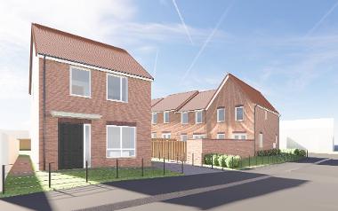 Artist's impression of how homes at Henderson Road could look